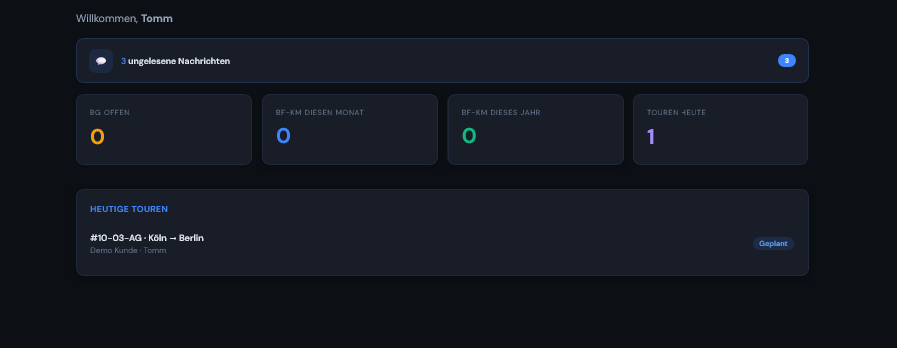 Fahrer Dashboard