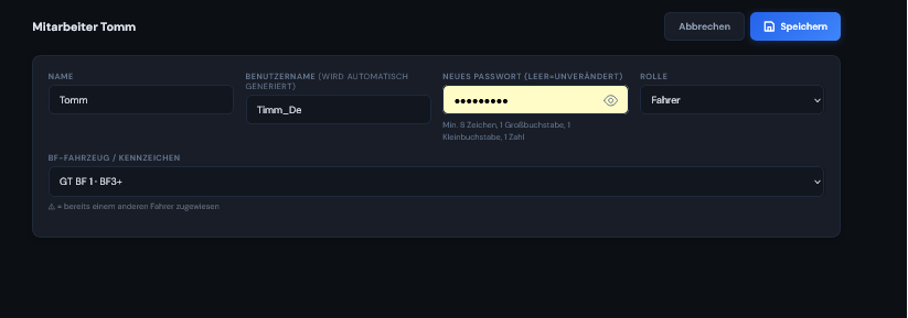 Mitarbeiter anlegen